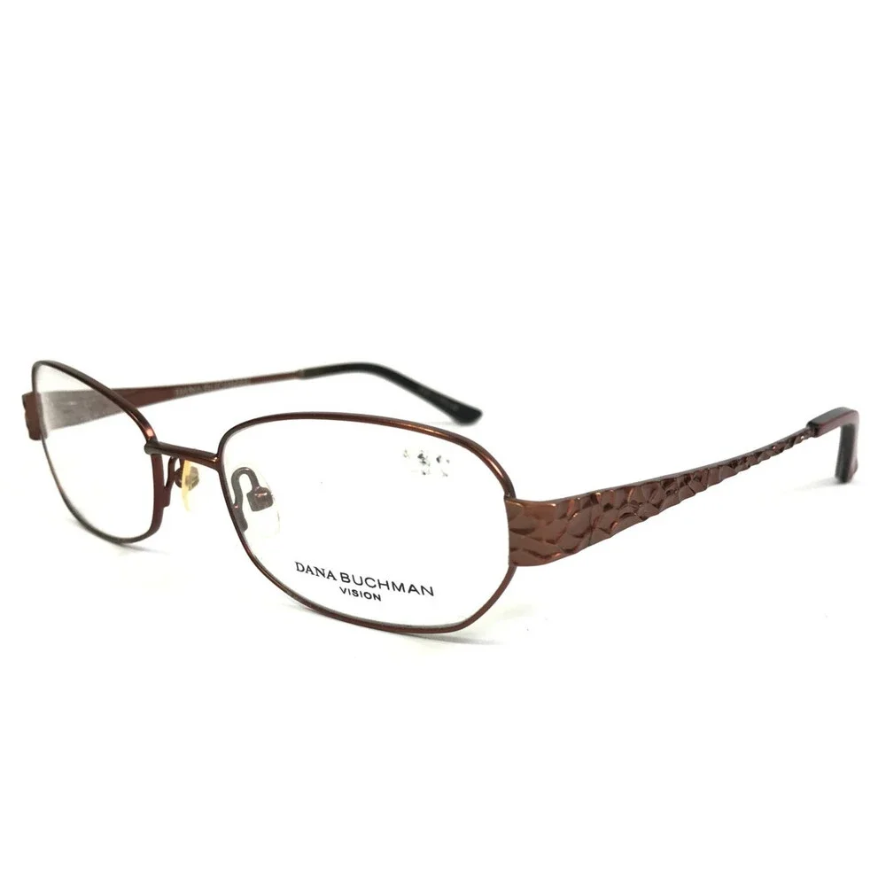 Dana Buchman Eyeglasses Frames Sybil BU Shiny Burgundy Oval Wire Rim 53-18-135